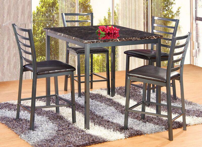 5PC Marble Top counterheight dining set JMD Furniture