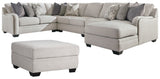 Dellara 5-Piece Sectional with Ottoman