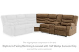 Partymate Right-Arm Facing Reclining Loveseat with Half Wedge Console