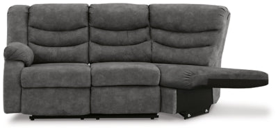 Partymate Left-Arm Facing Reclining Loveseat with Half Wedge