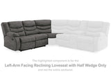 Partymate Left-Arm Facing Reclining Loveseat with Half Wedge