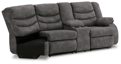 Partymate Right-Arm Facing Reclining Loveseat with Half Wedge Console