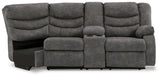 Partymate Right-Arm Facing Reclining Loveseat with Half Wedge Console