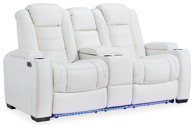 Party Time Power Reclining Loveseat with Console