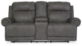 Austere Reclining Loveseat with Console