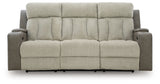 Stately Check PWR REC Sofa with ADJ Headrest