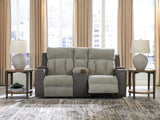 Stately Check PWR REC Loveseat/CON/ADJ HDRST