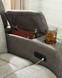 Stately Check PWR REC Sofa with ADJ Headrest