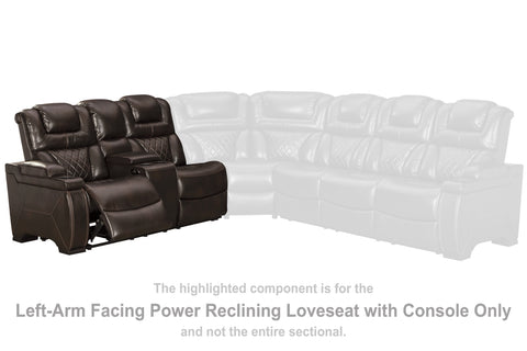 Warnerton Left-Arm Facing Power Reclining Loveseat with Console