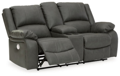 Calderwell Power Reclining Loveseat with Console