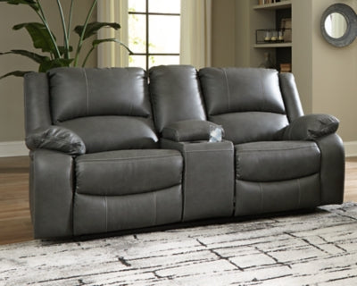 Calderwell Power Reclining Loveseat with Console