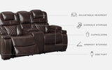 Warnerton Power Reclining Loveseat with Console