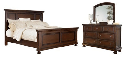 Porter Queen Panel Bed with Mirrored Dresser