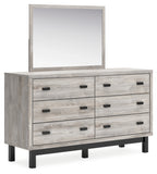 Vessalli Queen Panel Bed with Mirrored Dresser, Chest and 2 Nightstands