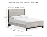 Vessalli Queen Panel Bed with Mirrored Dresser and Nightstand