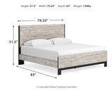 Vessalli King Panel Bed with Mirrored Dresser and 2 Nightstands