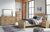 Hyanna Full Panel Bed with Mirrored Dresser and 2 Nightstands