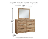 Hyanna Queen Panel Headboard with Mirrored Dresser