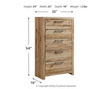 Hyanna Queen Panel Bed with Storage with Mirrored Dresser, Chest and Nightstand