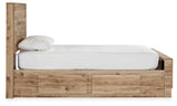 Hyanna Twin Panel Bed with Storage with Mirrored Dresser, Chest and Nightstand