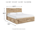 Hyanna Queen Panel Storage Bed with Mirrored Dresser and 2 Nightstands