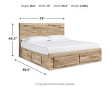 Hyanna King Panel Storage Bed with Mirrored Dresser and 2 Nightstands