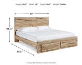 Hyanna King Panel Storage Bed with Mirrored Dresser and Nightstand