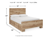 Hyanna Full Panel Bed with Storage with Mirrored Dresser and Nightstand