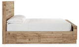 Hyanna Full Panel Bed with Storage with Mirrored Dresser and Nightstand