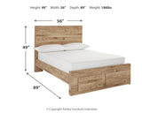 Hyanna Full Panel Storage Bed with Mirrored Dresser and Nightstand