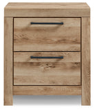 Hyanna Full Panel Bed with Storage with Mirrored Dresser and 2 Nightstands