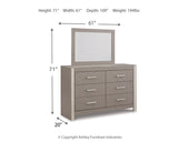 Surancha Full Panel Bed with Mirrored Dresser, Chest and Nightstand