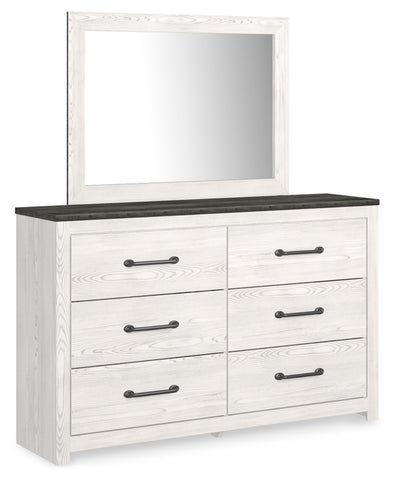 Gerridan King Panel Bed with Mirrored Dresser, Chest and Nightstand
