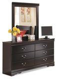 Huey Vineyard Queen Sleigh Headboard Bed with Mirrored Dresser and 2 Nightstands