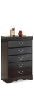 Huey Vineyard Twin Sleigh Headboard Bed with Mirrored Dresser and Chest
