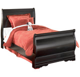 Huey Vineyard Twin Sleigh Bed with Mirrored Dresser, Chest and Nightstand