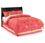 Huey Vineyard Full Sleigh Headboard Bed with Mirrored Dresser and 2 Nightstands