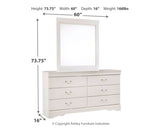 Anarasia Queen Sleigh Bed with Mirrored Dresser and Nightstand