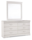 Anarasia Full Sleigh Headboard Bed with Mirrored Dresser and Chest