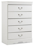 Anarasia Full Sleigh Headboard Bed with Mirrored Dresser, Chest and Nightstand