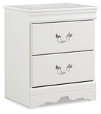 Anarasia Full Sleigh Headboard Bed with Mirrored Dresser and 2 Nightstands