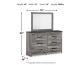 Bronyan King Panel Bed with Mirrored Dresser and Chest