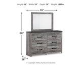 Bronyan King Panel Bed with Mirrored Dresser, Chest and Nightstand