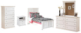 Bostwick Shoals Twin Panel Bed with Mirrored Dresser and Chest