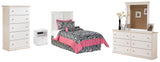 Bostwick Shoals Twin Panel Headboard Bed with Mirrored Dresser, Chest and Nightstand
