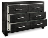 Kaydell King Upholstered Panel Storage Bed with Dresser
