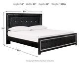 Kaydell King Upholstered Panel Storage Platform Bed with Mirrored Dresser and 2 Nightstands