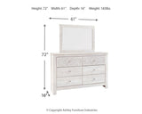 Paxberry King Panel Bed with Mirrored Dresser and Chest