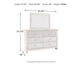 Paxberry King Panel Bed with Mirrored Dresser