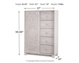 Paxberry King Panel Bed with Mirrored Dresser, Chest and 2 Nightstands